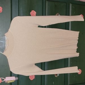 Cream ribbed fitted sweater